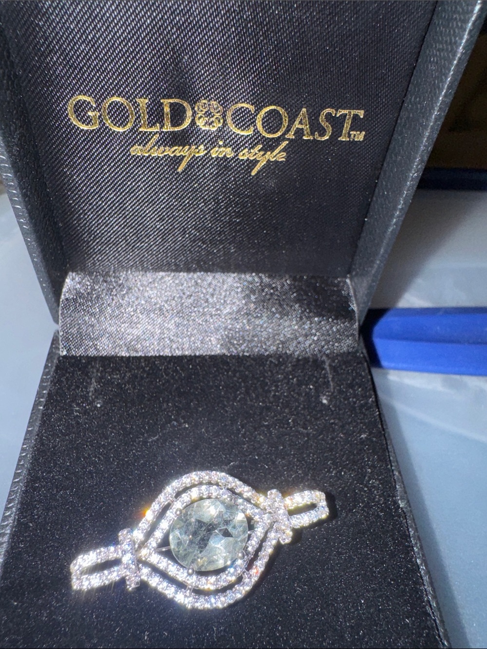 Gold Coast Silver-Tone clear  Halo brooch with Clear Crystals